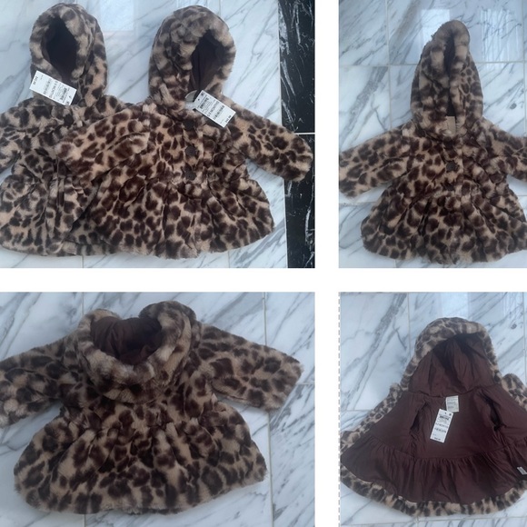 LEOPARD FAUX FUR BABY OUTERWEAR , YOUR TWINS WILL LOOK ADORABLE AND STAY WARM❣️ - Picture 8 of 11
